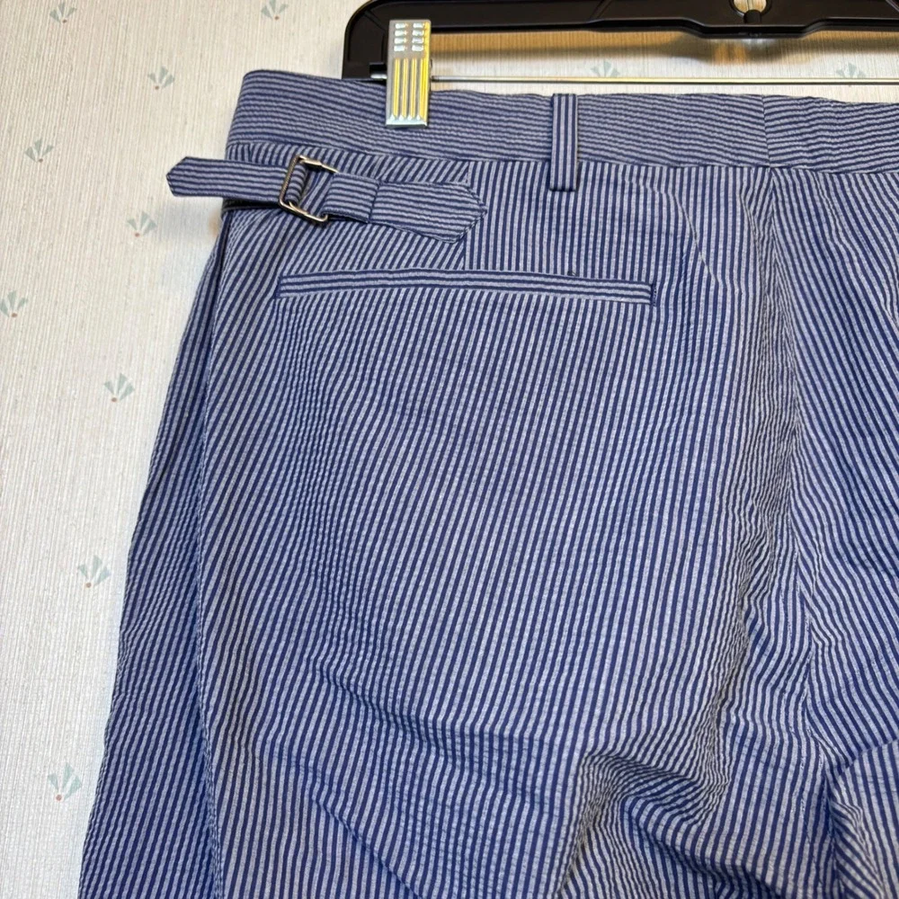 Bonobos Profilo Italia Seersucker Slim Fit Pants 33 Blue Stripe Preppy Nautical